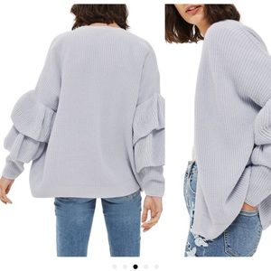 Topshop Ruffle Sleeve Sweater